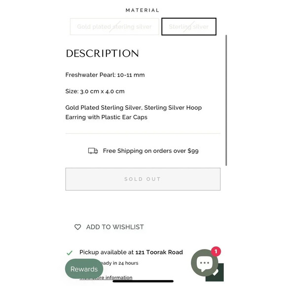 ELLY PEARL EARRING A/J By Angela Jewellery Of Australia - Picture 3 of 6